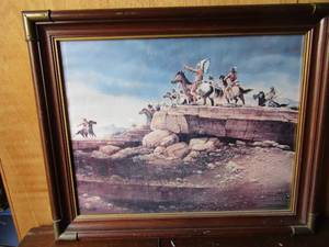 lot 100 image: 2733 Framed Western  ART- Indian Horseback, no name or artist- beautiful piece