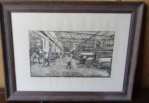 lot 101 image: H.C Heacock framed ART  Workshop TEXTILE MILL  - 1621