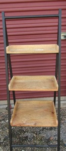 lot 108 image: 3 tier wood and metal frame shelf for home dcor-- 461810