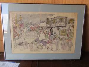 lot 117 image: JM Winkley TOWN SQUARE Art- 1927
