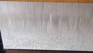lot 118 image: Art Canvas  ABSTRACT -  white and grey with beaded dcor- 2347