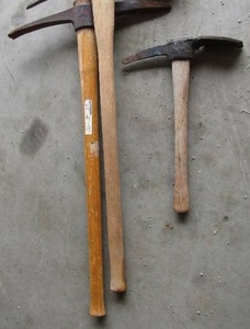 lot 139 image: 2 large PICKS  mallets & 1 small pickmallet