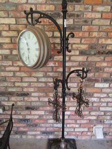 lot 884 image: 74in tall clock with hanging crosses