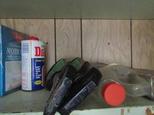 lot 996 image: moth balls, drain no, bug and tare remover, auto glass cleaner and more