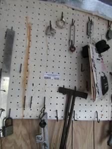 lot 1035 image: misc. shop tools, grease gun and more