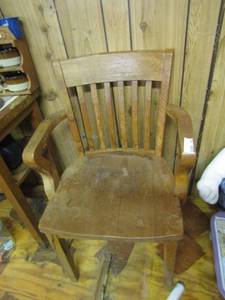 lot 1062 image: double handled wooden chair