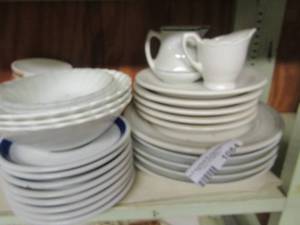 lot 1084 image: lot of dishes includes, plates, saucers, bowls and more