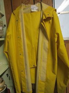 lot 1103 image: yellow rain suit jacket & pants included size lg