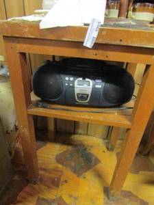 lot 1065 image: 2 tier wooden side table- 302016