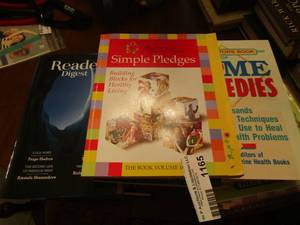 lot 1165 image: book lot includes, simple pleadges- night train lane- Readers digest- For she is the tree of life