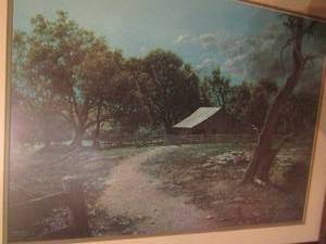 lot 1224 image: framed FARM LAND W BARN by  J. W DYKE   -John 914    size 26x32