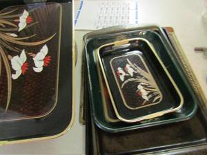 lot 1257 image: Watson cookie sheets and coca cola serving trays
