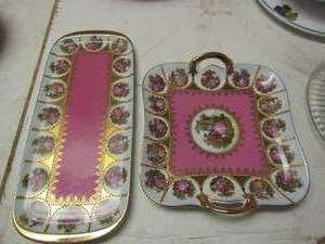 lot 1189 image: L. Pabus Germany etch gold 22k gold dcor plate-- qty 2
