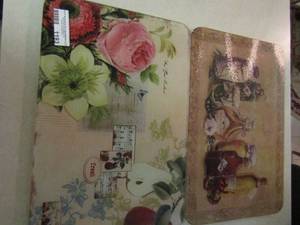 lot 1193 image: 2 thick glass place mats set for two