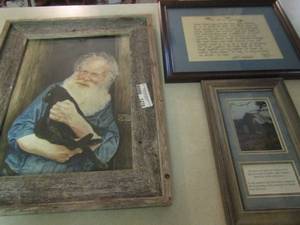 lot 1270 image: R. Rollinson wood framed pic 2117-- Gail Copeland 1614 framed saying