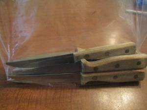 lot 1310 image: Brown handled steak knifes qty 7
