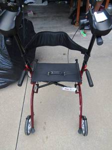 lot 1320 image: nova burgundy 4 wheel walker