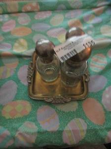lot 1135 image: vintage perfume bottles qty 4 ,brass tray