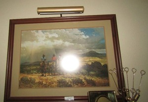 lot 1228 image: Robert Summers lighted photo western -COWBOYS ON HORSEBACK  size 27x36