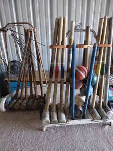 lot 200 image: 2 Antique Croquet Sets