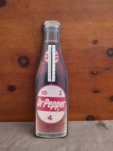 lot 50 image: Wooden Dr. Pepper Thermometer---Works