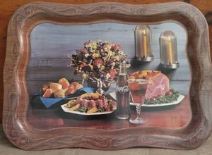 lot 67 image: Vintage Coca Cola Serving Tray--Holiday Meal
