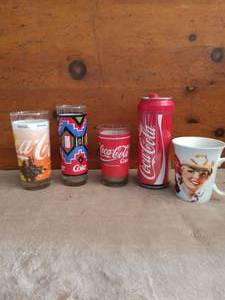 lot 73 image: Misc. Lot of Coca Cola Glasses and Mug---Please see pics