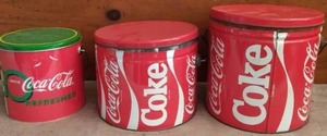 lot 82 image: Selection of 3 Vintage Coca Cola Tin Cans--All different sizes