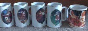 lot 107 image: Lot of Coca Cola Santa Christmas Mugs---Each one is different