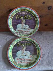 lot 116 image: 2 75th Coca Cola Anniversary Metal Trays---Each one is numbered