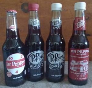lot 121 image: 4 Collectable Unopened Dr. Pepper Bottles