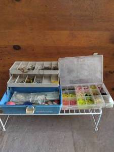 lot 149 image: 2 Tackle Boxes with Contents---Boxes have seen better days