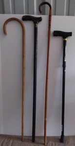 lot 160 image: Selection of 4 Walking Canes
