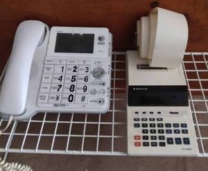 lot 178 image: Vintage Sanyo Adding Machine and AT&T Phone