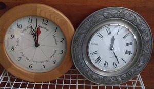 lot 184 image: 2 Wall Clocks---Both need batteries