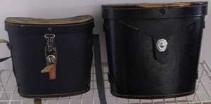 lot 195 image: 2 Leather Binocular Cases---One is Tasco and the other is unknown
