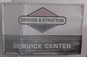 lot 247 image: 1970s Briggs and Stratton Service Center Metal Sign--35x23