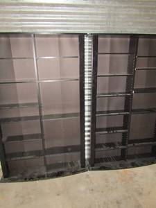 lot 20 image: 60407 Black wall shelves qty 2 both have lots of space