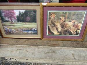 lot 34 image: 25X31 framed flower art By Sam Tabervs  QTY 2