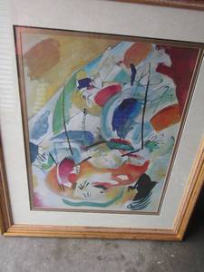 lot 84 image: Multi color framed art size 3833, beautiful art