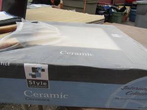 lot 111 image: 5 boxes of international collection ceramic tile cream color 1212 qty per box is 11 pieces