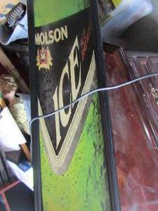 lot 156 image: Canada Molson beer light sign, hangs above a pool table or can be used as just dcor 4620