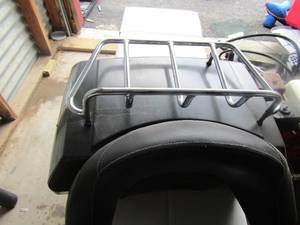 lot 158 image: Back seat storage for a motorcycle with built in back rest of back rider