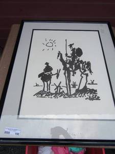 lot 198 image: 2616 black and white framed art
