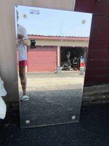 lot 205 image: 3ft14 wall mirror with a board on back for stability