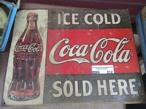 lot 212 image: vintage Coca Cola metal sign