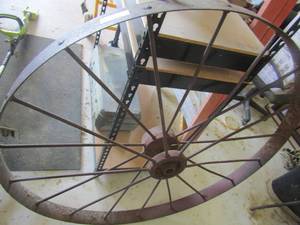 lot 9 image: 47 Diameter wagon wheel in great condition