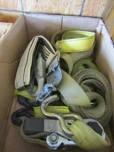 lot 64 image: box of tie down straps