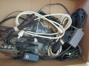 lot 163 image: box of coax cables and connecters