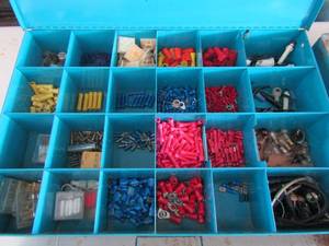 lot 187 image: large lot of electric components, wire end fittings and fuses